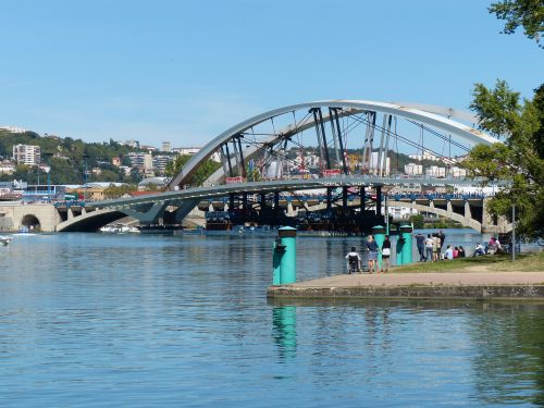 photo : Mise en place du pont Raymond Barre a Lyon 02 (03/09/2013)