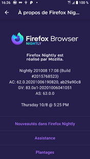 Firefox Nightly sur Android