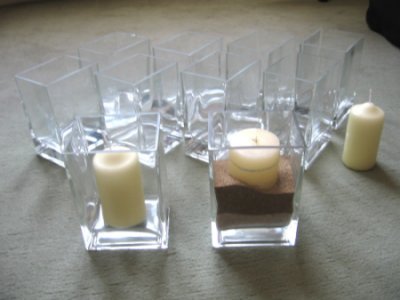 Vases rectangulaires en verre transparent (Rektangel Ikéa).