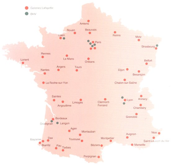 Carte de France des magasins