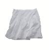 jupe blanche courte en voile pur coton taille basse et macrame a la base (agrandir la photo)