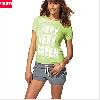 T shirt coton bio vert blanc rose ou gris en solde 8 euros (agrandir la photo)