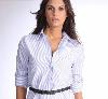 chemise femme cintree manches longues rayee blanc bleu en solde a moins 25 pourcent (agrandir la photo)